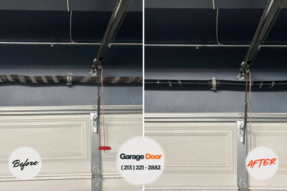 Before and after: garage door opener repair Montevideo, MN